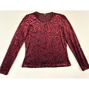 Vtg Burnout Velvet Top Womens LRG Sheer Wicked Romantic Goth‎ Whimsigoth Vamp